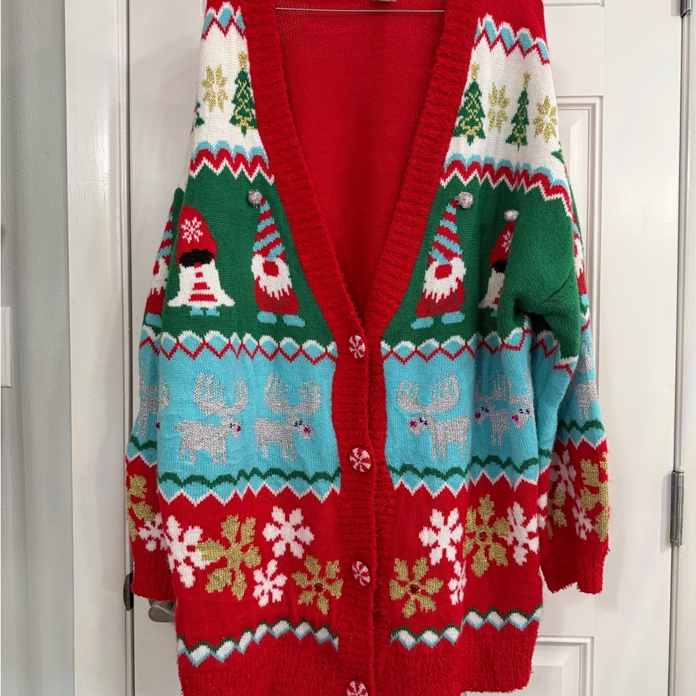 Festive Red and Green Holiday Sweater
